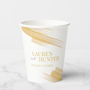 Vasos De Papel boda de líneas de tinta de arena simple y minimali