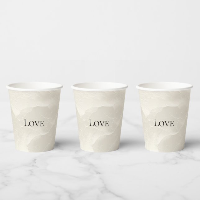 Vasos De Papel Boda de marfil Chic Pearl Glam (Multi)