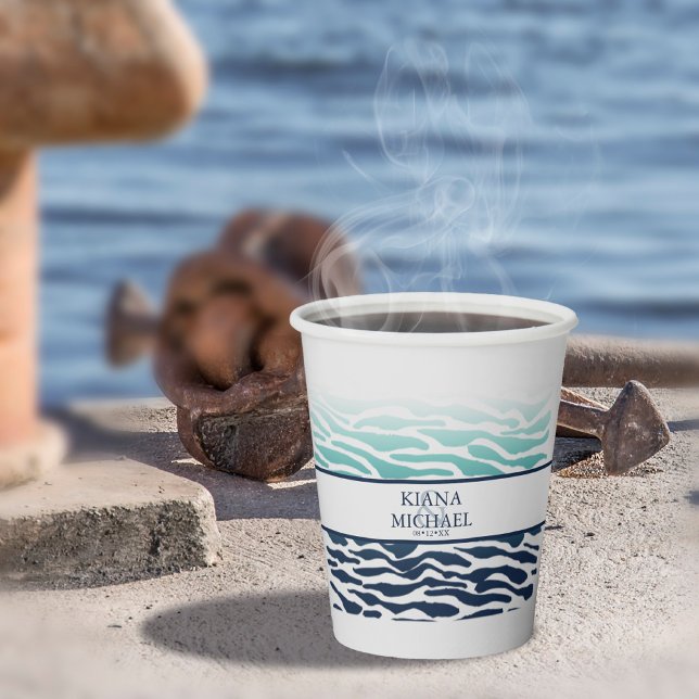 Vasos De Papel Boda de onda azul ID836 (Subido por el creador)