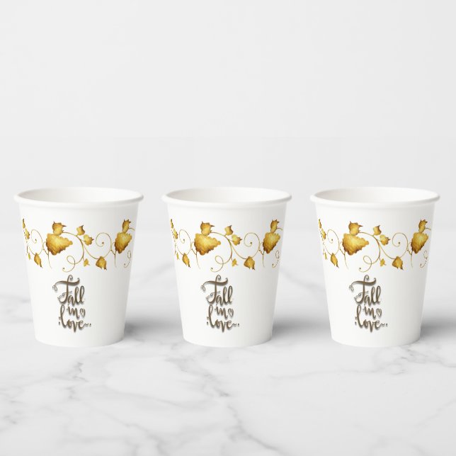 Vasos De Papel Boda de otoño con nombres y fecha (Multi)