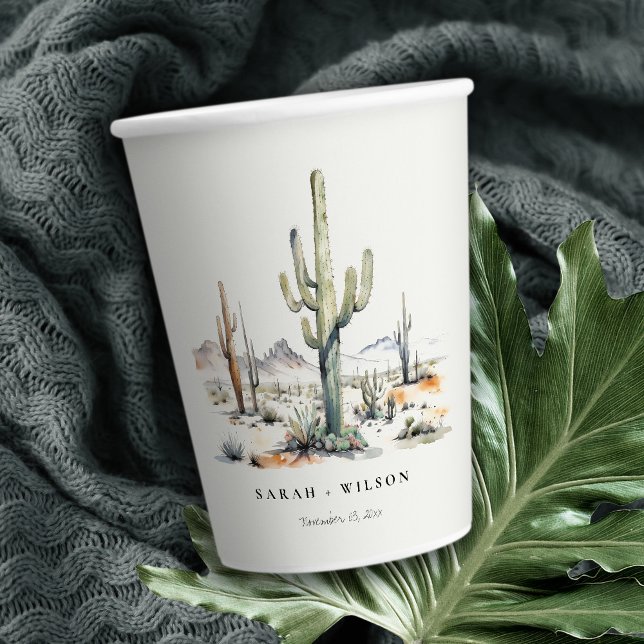 Vasos De Papel Boda de paisajes del desierto del Oeste de Boho Ca (Subido por el creador)