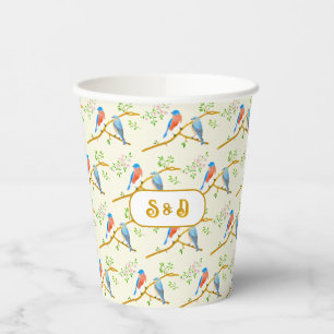 Vasos De Papel Boda de pajaritos azules