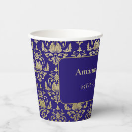 Vasos De Papel Boda de patrón violeta violeta morado y dorado