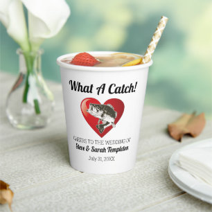 Vasos De Papel Boda de peces de corazón dulce qué hobby de pesc