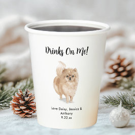 Vasos De Papel Boda de Perro Personalizada