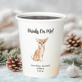 Vasos De Papel Boda de Perro Personalizada