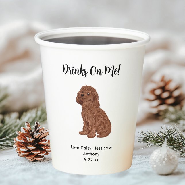 Vasos De Papel Boda de Perro Personalizada (Subido por el creador)