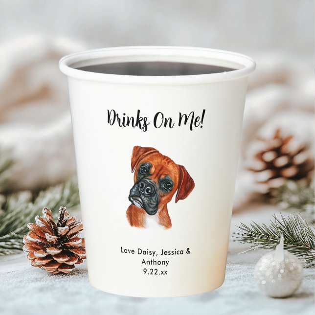 Vasos De Papel Boda de Perro Personalizada (Subido por el creador)
