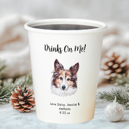 Vasos De Papel Boda de Perro Personalizada