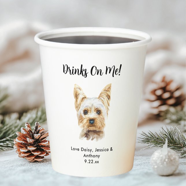 Vasos De Papel Boda de Perro Personalizada (Subido por el creador)