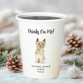Vasos De Papel Boda de Perro Personalizada