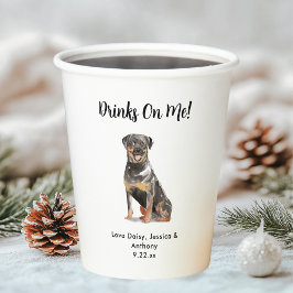 Vasos De Papel Boda de Perro Personalizada