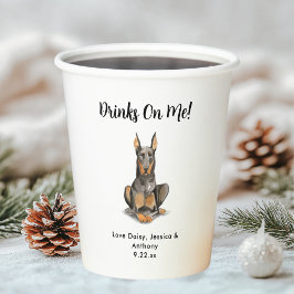 Vasos De Papel Boda de Perro Personalizada