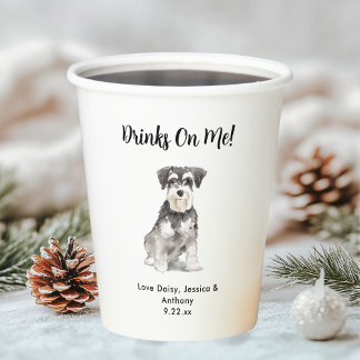 Vasos De Papel Boda de Perro Personalizada