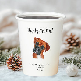 Vasos De Papel Boda de perro personalizado