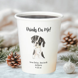 Vasos De Papel Boda de perro personalizado