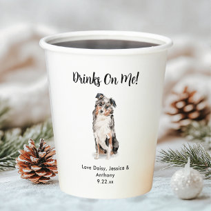 Vasos De Papel Boda de perro personalizado
