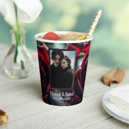 Vasos De Papel Boda de Rosas góticos
