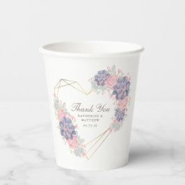 Vasos De Papel Boda de suculentos de color de agua