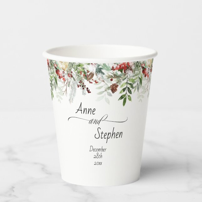 Vasos De Papel Boda de temporada de navidades (Anverso)