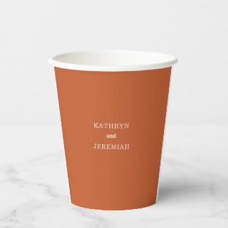 Vasos De Papel Boda de Terracota Formal Simple Minimalista