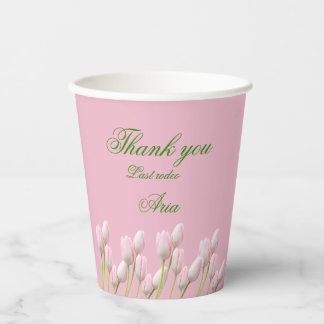 Vasos De Papel Boda de vaquera costera tulipán rosa