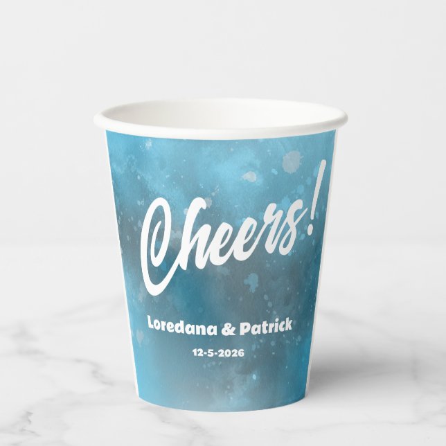 Vasos De Papel Boda Deep Blue Sea (Anverso)