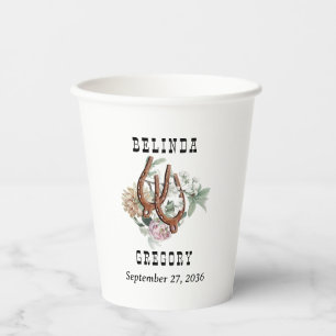 Vasos De Papel Boda del Boho Boho Cow Skull del País Occidental