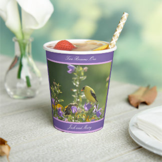 Vasos De Papel Boda del Jardín de Primavera Goldfinch