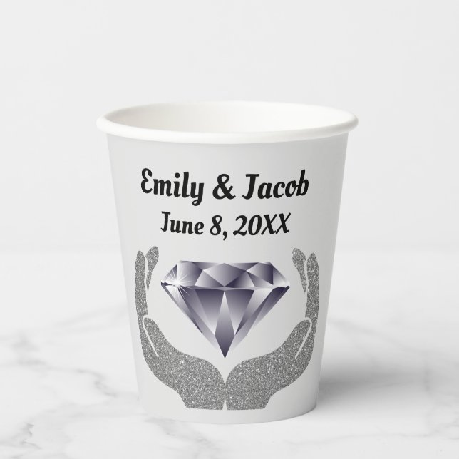 Vasos De Papel Boda Diamond Hands  (Anverso)