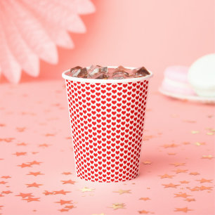 Vasos De Papel Boda el día de San Valentín Red Heat Patterns