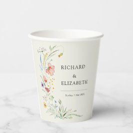 Vasos De Papel Boda elegante minimalista de flores silvestres mod