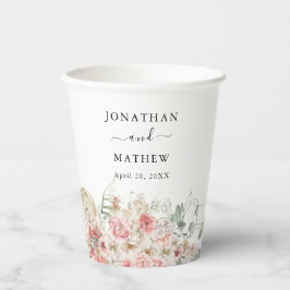 Vasos De Papel Boda floral acuarela de verano