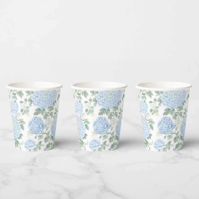 Vasos De Papel Boda floral azul claro bonita (Multi)