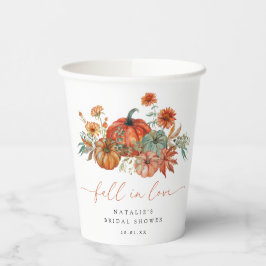 Vasos De Papel Boda Floral de Calabaza Otoño