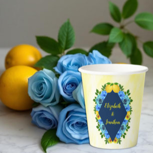 Vasos De Papel Boda floral de limón soleado