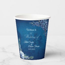 Vasos De Papel Boda floral elegante de verano azul