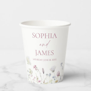 Vasos De Papel Boda Floral Flores Elegantes Flor Silvestre