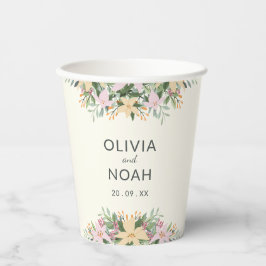Vasos De Papel Boda floral romántica
