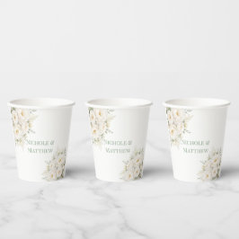 Vasos De Papel Boda floral toda blanca