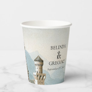 Vasos De Papel Boda Forestal Rústico Castillo de cuento de hadas