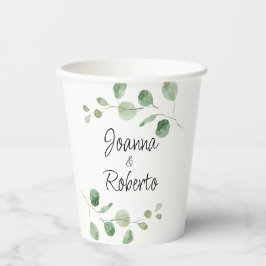 Vasos De Papel Boda formal clásico de eucalipto Minimalista