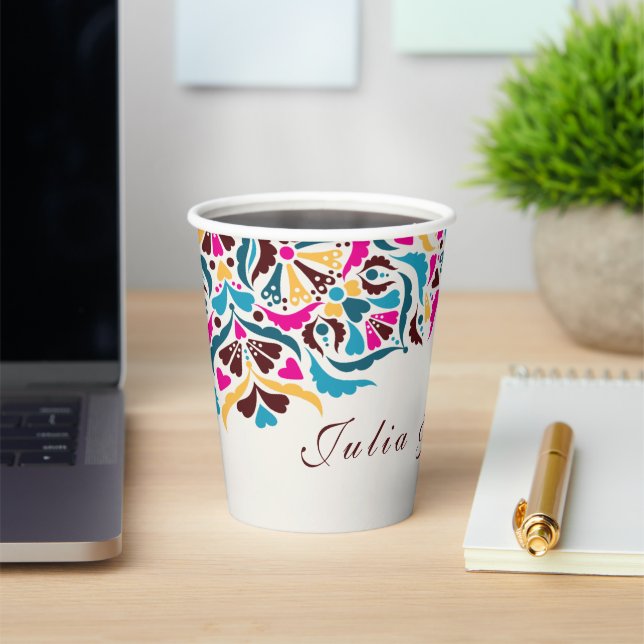 Vasos De Papel Boda Fronterizo de Estilo Marfil De Lujo Brillante (in situ)