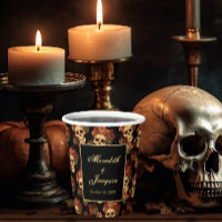 Boda gótico Skulls Personalizado Rosa Roja negra