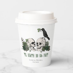 Vasos De Papel Boda Irlandesa de Cráneo Floral Gótico Hasta la Mu