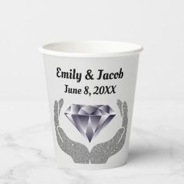 Vasos De Papel Boda Manos de Diamante 