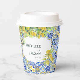 Vasos De Papel Boda mediterráneo de limón