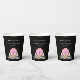 Vasos De Papel Boda metafísico de cristales de Mandala floral ros