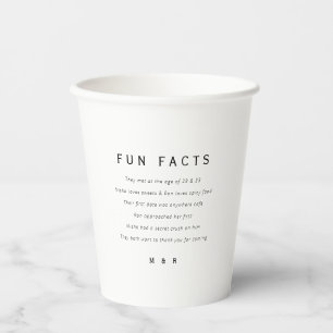 Vasos De Papel Boda minimalista de datos divertidos y graciosos