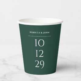 Vasos De Papel Boda minimalista de verde esmeralda para una ocasi